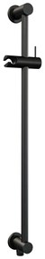 Brauer Stripe inbouw regendouche met 25cm hoofddouche, plafondarm, staafhanddouche en glijstang set 9 zwart mat