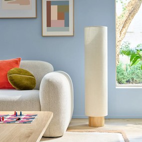 Staande lamp in essenhout en linnen, Bruisse