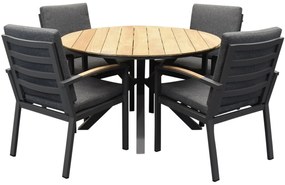 Quincy Costa Rica dining tuinset 120xH75cm rond 5 delig antraciet