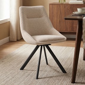 By-Boo Bliss Draaibare Eetkamerstoel Beige Stof