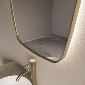 Gliss Design Epos spiegel met LED-verlichting 60x100cm verticaal mat goud