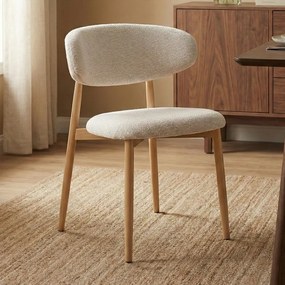 Eetkamerstoel Eiken Met Creme Stof