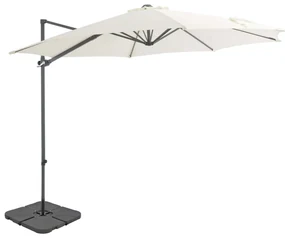 vidaXL Parasol met draagbare voet zandkleurig