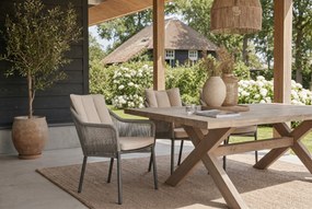 Tuinset Ronde Tuintafel 6 personen 150 cm Rope Grijs  De Laan Projects