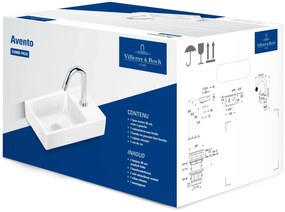 Villeroy & Boch Avento Wastafel 1 Kraangat met Overloop 36x22cm White Alpine