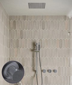 Saniclear Plus Curved Pro inbouw regendouche met inbouw douchekop 30x30cm, glijstang en staafhanddouche chroom