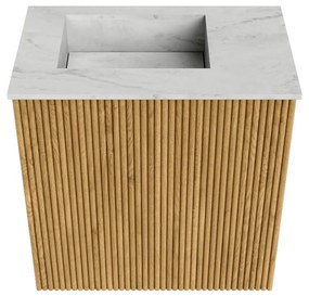 Mondiaz Joya DLux 40cm toiletmeubel oak met wastafel faye links 1 kraangat opalo