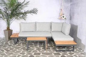 Garden Interiors Hoek Loungeset - Delphi - Acacia - Grijs - Garden Interiors