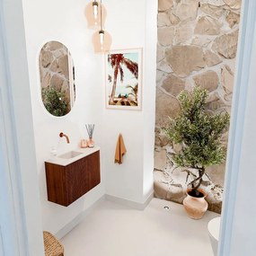 Mondiaz Joya DLux 60cm toiletmeubel ronding rechts ruby met wastafel faye links zonder kraangat meli