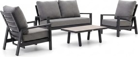 Stoel-bank loungeset Tierra Outdoor | 4 personen | Loungeset Grijs | Aluminium | Kees Smit Tuinmeubelen