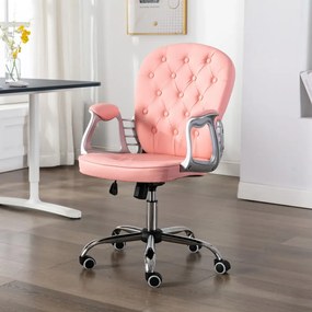 vidaXL Kantoorstoel draaibaar kunstleer roze