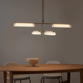 Hanglamp van gezandstraald glas, Gallina, Strozzi