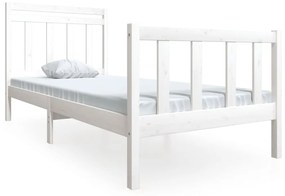 vidaXL Bedframe massief hout wit 90x190 cm 3FT6 Single