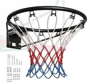 VEVOR basketbalring, ophangring, 485 mm, basketbalnet 595 x 485 x 120 mm, getest op kwaliteit en veiligheid, geschikt voor binnen en buiten, universeel, stevige basketbalring, oranje