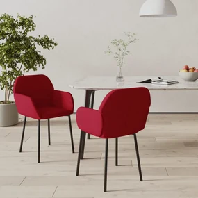 vidaXL Eetkamerstoelen 2 st fluweel wijnrood