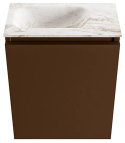 Mondiaz Ture DLux toiletmeubel 40cm rust met wastafel frappe links met kraangat