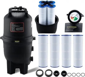 VEVOR Cartridge Pool Filter, 49 m² filteroppervlak, In-Ground Pool Filter, Bovengronds Zwembadfiltratiesysteem met verbeterd filter en lekvrij, voor hot tubs, spa's en opblaasbare zwembaden