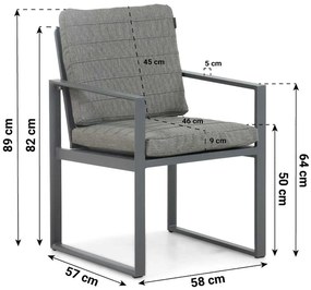 Tuinstoel Aluminium Grijs-antraciet Lifestyle Garden Furniture Nuno