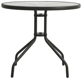 vidaXL Bistrotafel Ø80x71 cm staal antracietkleurig