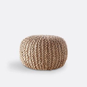 Ronde poef in gevlochten jute Bisho