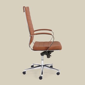 Design Bureaustoel Van Bruin PU-leder