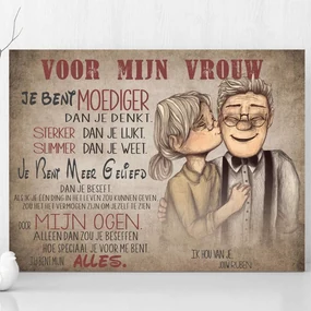INSPIO Kerstcadeau - Liefdesverklaring voor een geliefde vrouw - Wij versturen borden en schilderijen binnen 24 uur.