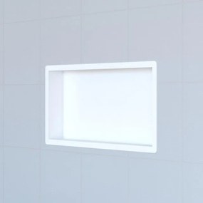 Saniclass Hide luxe inbouwnis - 30x60x10cm - met flens - wit mat sw641730
