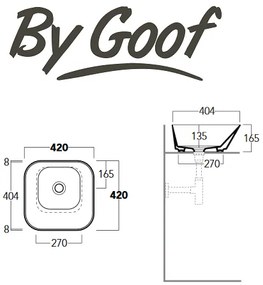 By Goof Mees vierkante design waskom 42cm mat groen