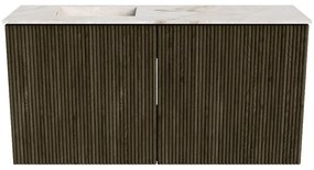 Mondiaz Joya DLux 80cm toiletmeubel shadow met wastafel faye links 1 kraangat frappe