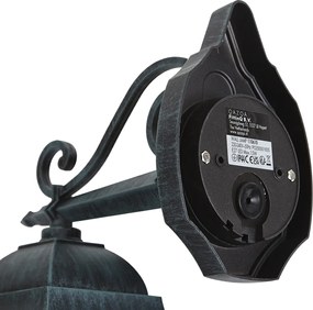 Vintage buiten wandlantaarn zwart met antiek groen IP44 - Antigua Down