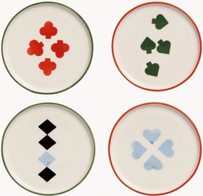 Handbeschilderde dessertborden Deck, 4-delig