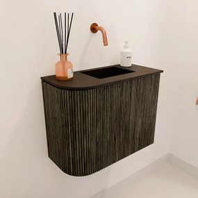 Mondiaz Joya 50cm toiletmeubel ronding links shadow met wastafel faye rechts zonder kraangat urban