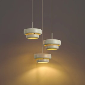 Retro hanglamp beige met metalen kap 3-lichts - Ophelia