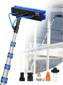 VEVOR Telescopische wasborstel met telescopische steel, 9 m lange reinigingsstok, 180° draaibare borstelkop en 20 m slang, raamreinigingsgereedschap voor huishoudelijk gebruik en voor caravanzonnepanelen.