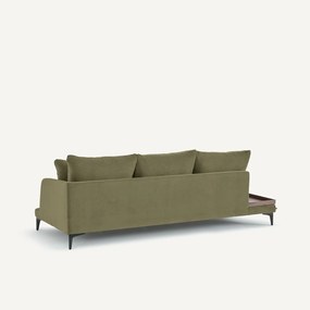 Halve bank met tafelblad van stoned fluweel, MODERNISTE
