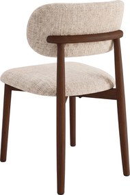AVLO Beige (stof Juto 4)/notenkleurig gebeitst frame – HOUTEN STOEL VOOR WOONKAMER, EETKAMER, KEUKEN RETRO