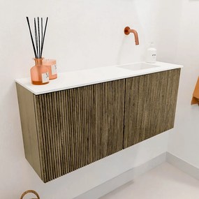 Mondiaz Joya 90cm toiletmeubel dusk met wastafel faye rechts zonder kraangat talc