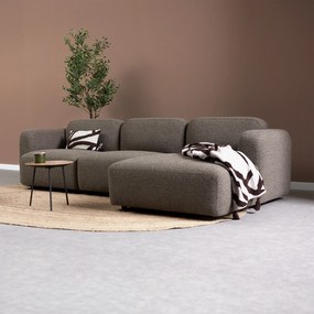 Bruine Hoekbank Chaise Longue Rechts