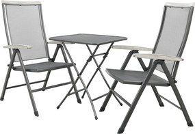 Balero inklapbare balkonset 3-delig strekmetaal 60x60 cm. - Antraciet