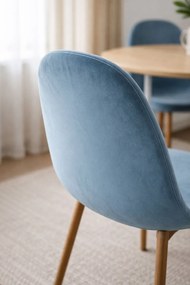 Set van 4 Teok Fluwelen Stoelen