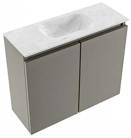 Mondiaz Ture DLux toiletmeubel 60cm smoke met wastafel opalo midden zonder kraangat