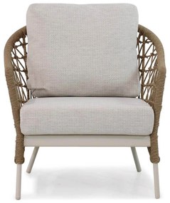 Stoel en Bank Loungeset 5 personen Wicker/Aluminium/Aluminium/wicker Taupe  Coco Bali
