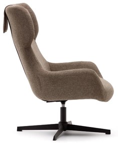 Kave Home Zalina Draaibare Fauteuil Bruin Chenille