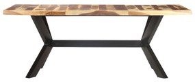 vidaXL Eettafel 200x100x75 cm massief hout met sheesham afwerking