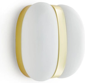 Wandlamp in messing en opaline glas, Sitira