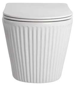 Sanigoods Flutty hangtoilet ribbel tornado flush glanzend wit