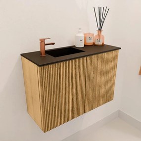 Mondiaz Joya 60cm toiletmeubel oak met wastafel faye links 1 kraangat urban