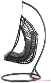 Coco Vedella Hangstoel Wicker/Aluminium Zwart