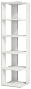 Homemania Boekenkast Corner 41,8x41,8x160,8 cm wit