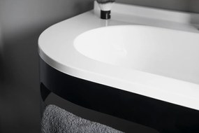 Sapho Pulse wastafel console mat zwart rechts 74.5x44.5cm